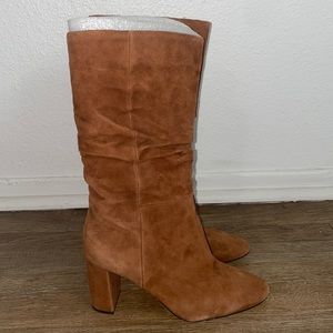 Banana Republic Chestnut Suede Calf Length Booties